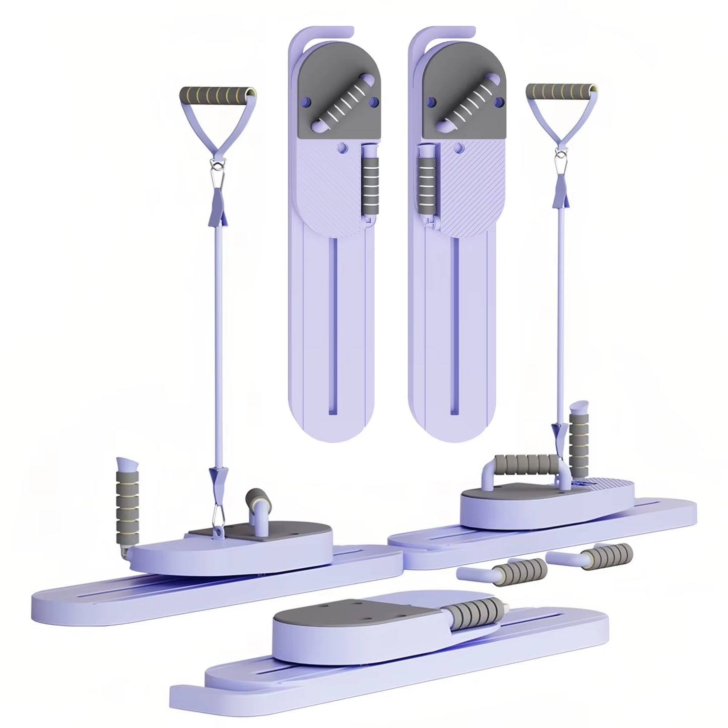 Pilates Reformer Board AB Portable Split Resistance Gym Equipment with Resistance Bands LCD Display Full Body Workout Machine